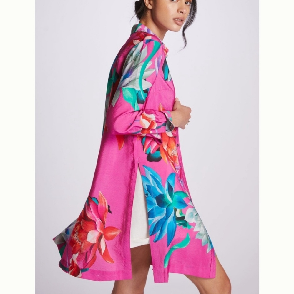 Maeve by Anthropologie flower print tunic blouse-Size XS